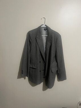 1.State Plaid Oversized Blazee